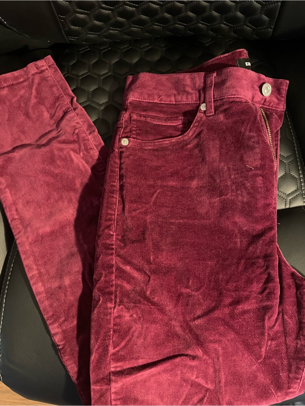 EXPRESS Burgundy Velvet Skinny High Rise | 8
